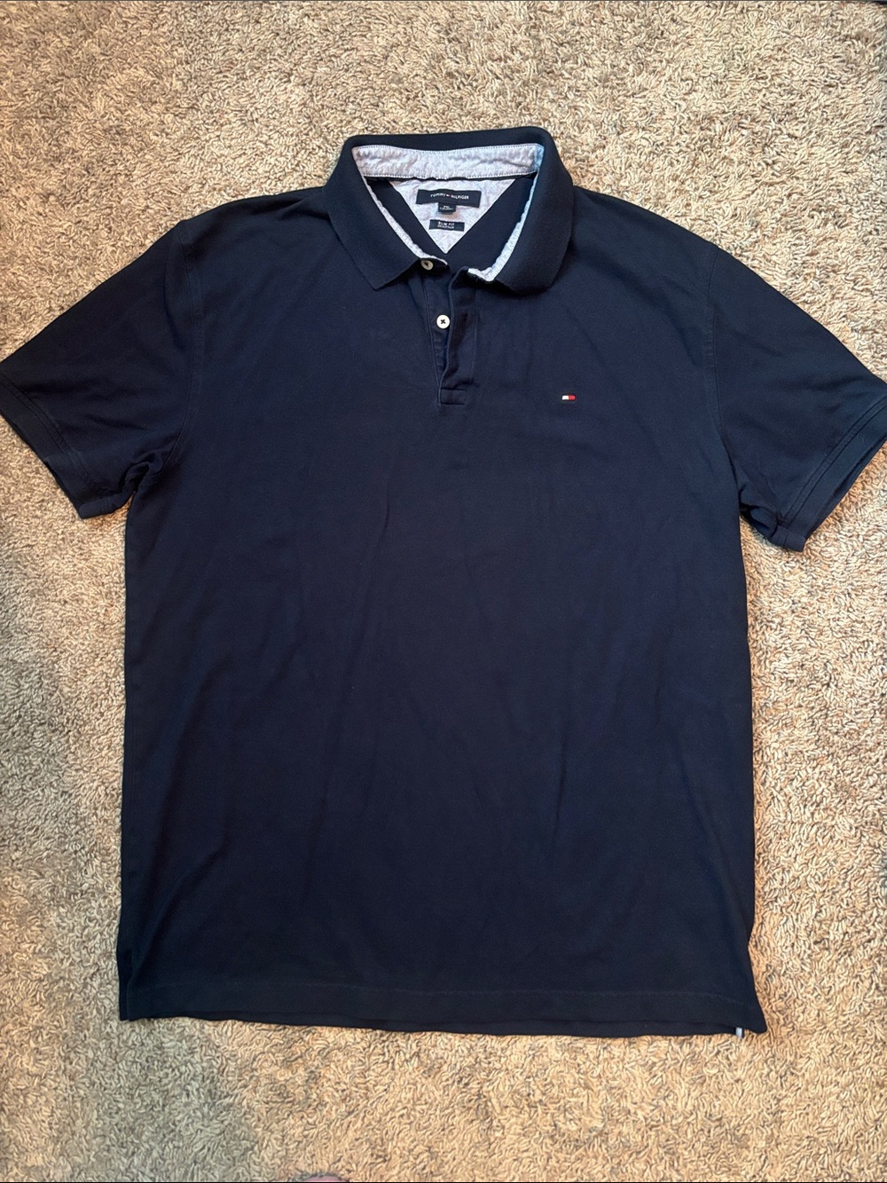Tommy Hilfiger Navy Blue Short-Sleeve Polo